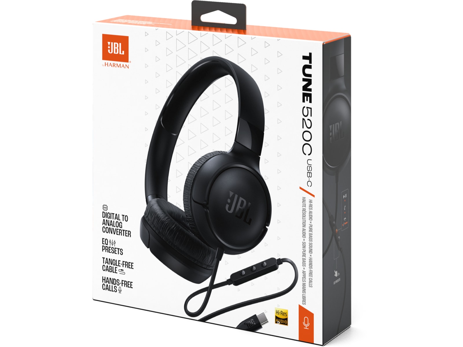 JBL Tune 520C USB-C Headset, on-ear (sort) Hodetelefoner