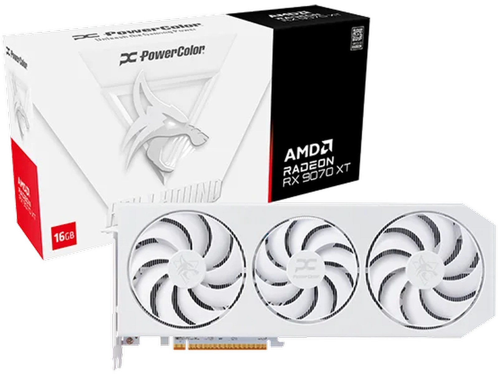 PowerColor Hellhound Spectral AMD Radeon RX 9070 XT (hvit) Skjermkort