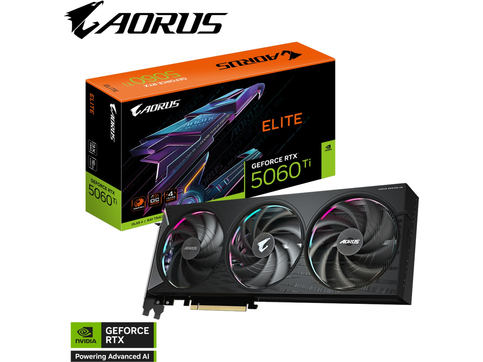 Gigabyte AORUS GeForce RTX 5060 Ti ELITE Skjermkort