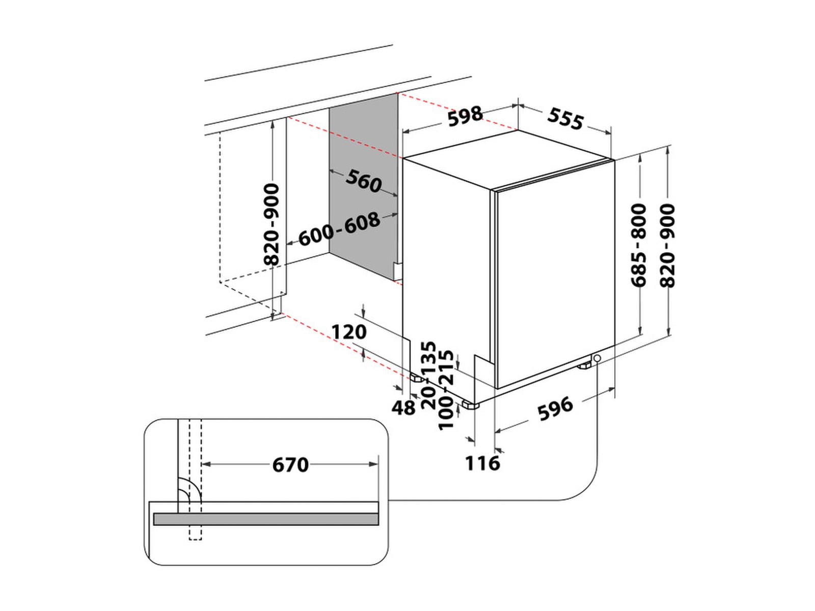 Whirlpool WIC 3C34 PFE S Integrert oppvaskmaskin Integrert oppvaskmaskin