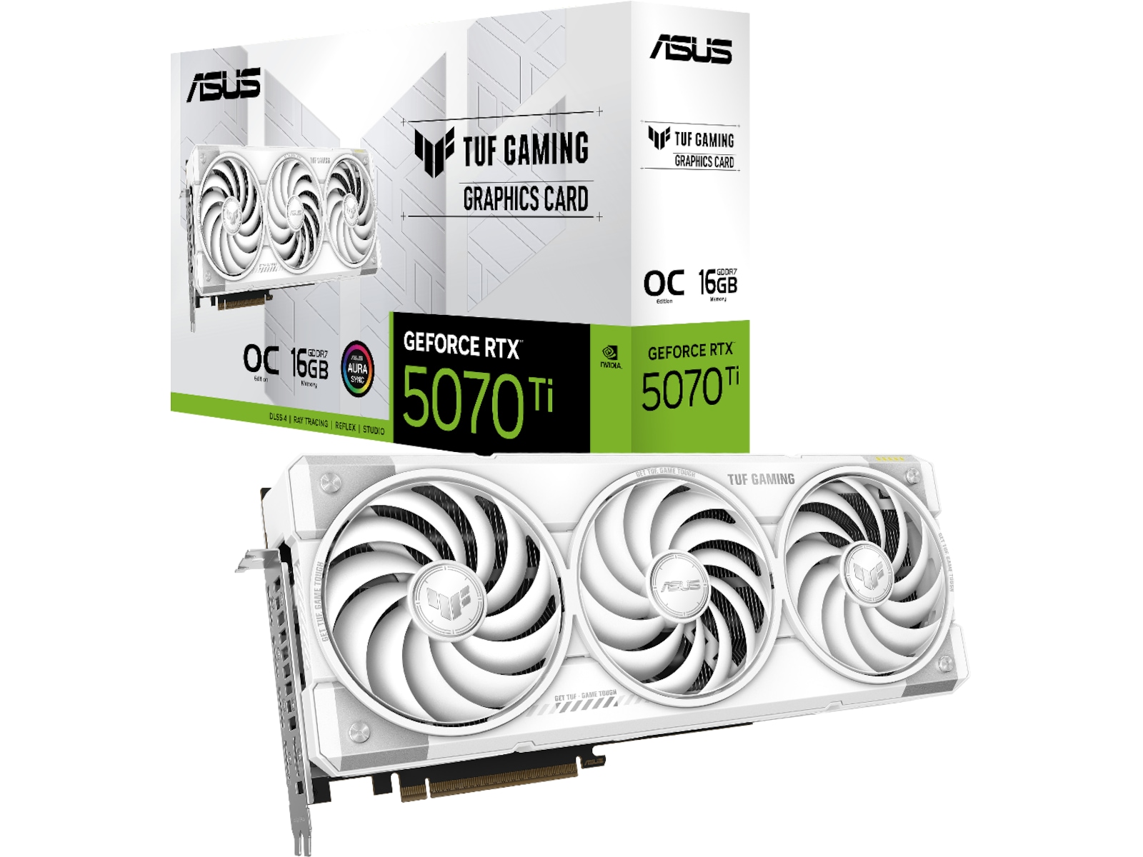 Asus TUF Gaming GeForce RTX 5070 Ti OC (hvit) Skjermkort