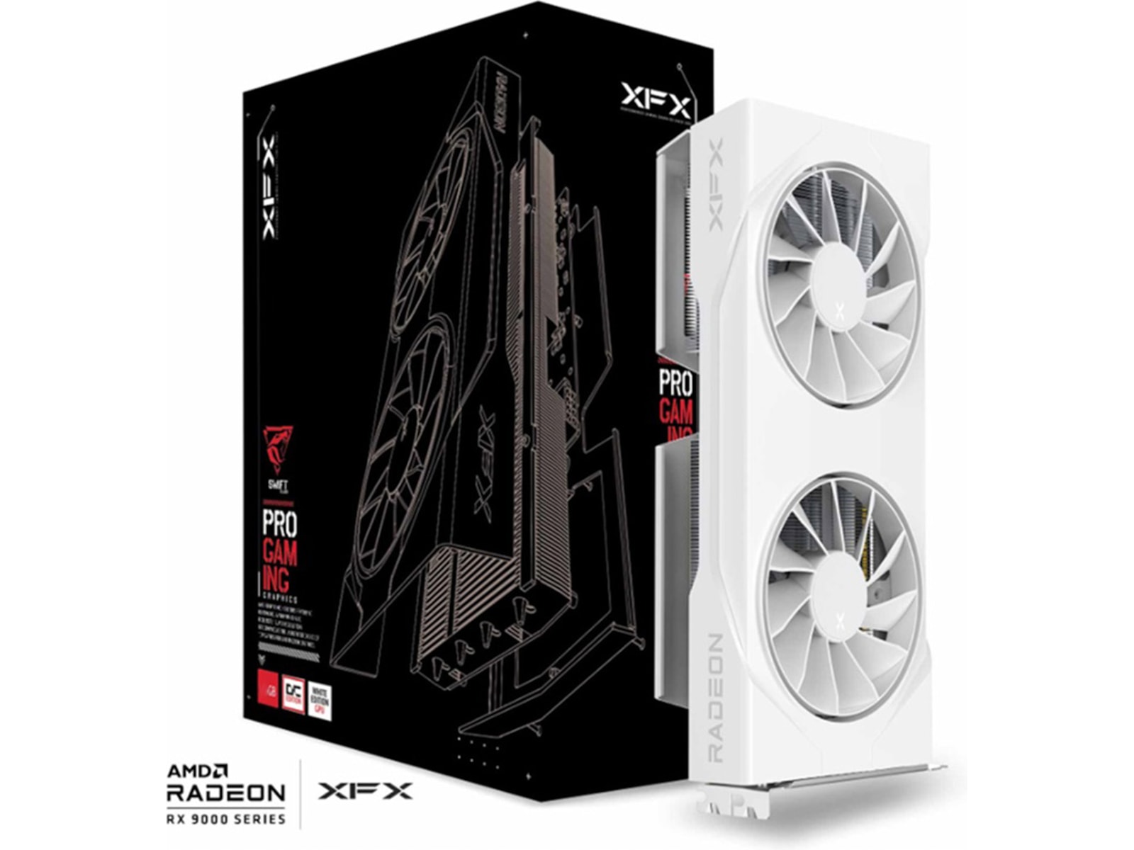 XFX Swift AMD Radeon RX 9060 XT OC Gaming (hvit) Skjermkort