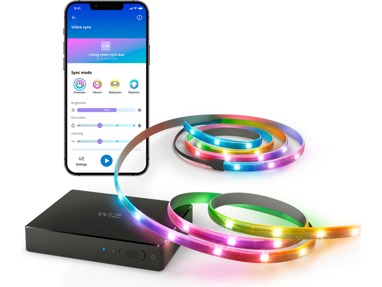 WiZ HDMI sync box med TV lightstrip (55"-65") Led strips & underholdning