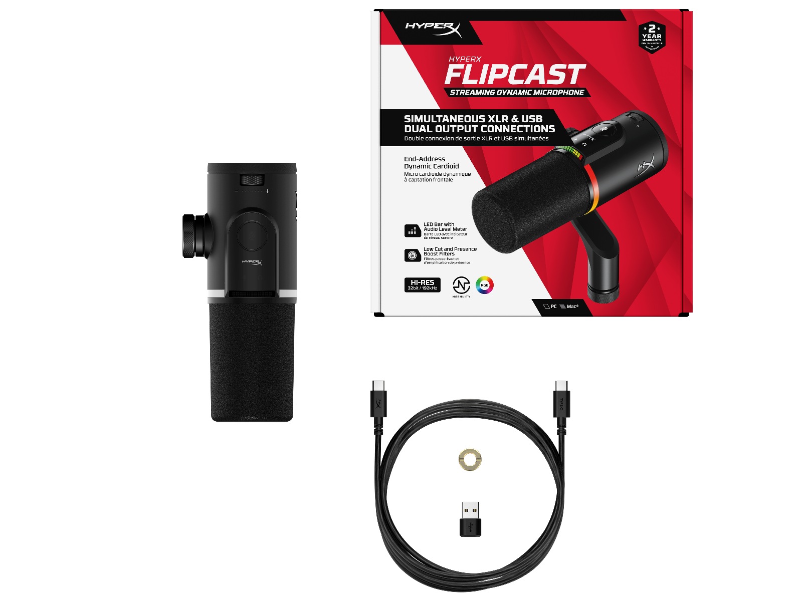 HyperX FlipCast USB/XLR Dynamisk Mikrofon Mikrofon
