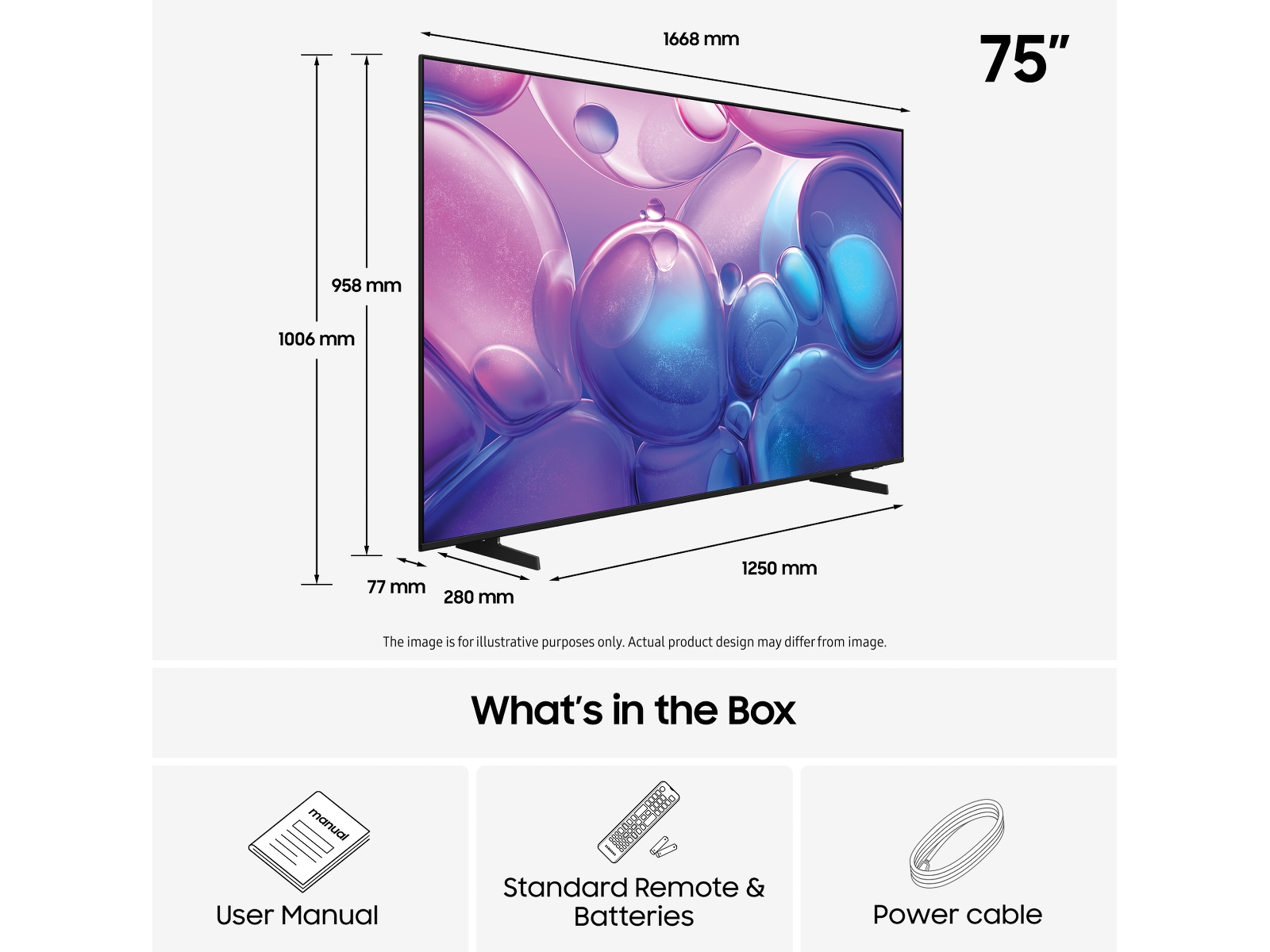 Samsung 75" Q6F QLED 4K Smart TV (2025) 70 - 79 tommer TV