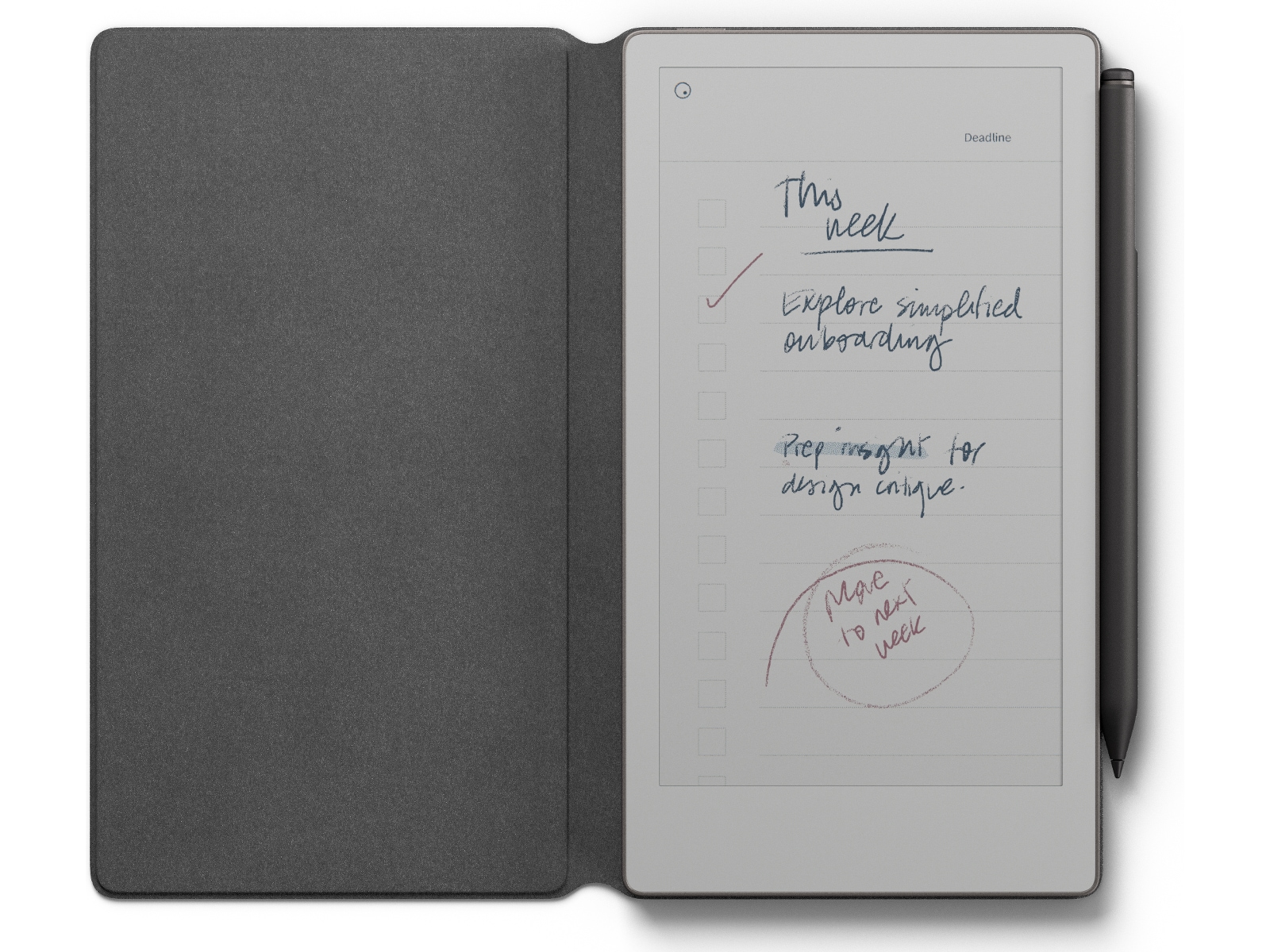 reMarkable Paper Pro Move 7.3" inkl. Marker Plus & Book Folio (sort skinn) Digitale notatblokker & tilbehør