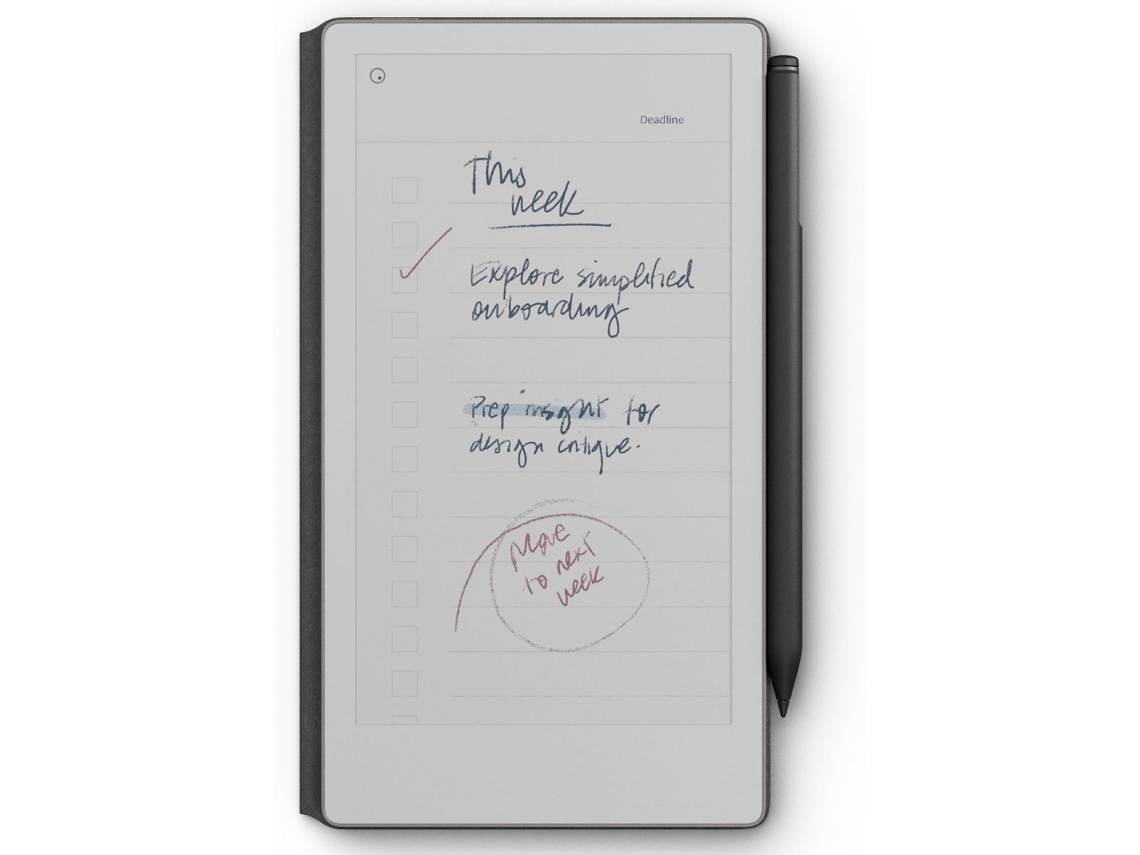 reMarkable Paper Pro Move 7.3" inkl. Marker Plus & Book Folio (sort skinn) Digitale notatblokker & tilbehør