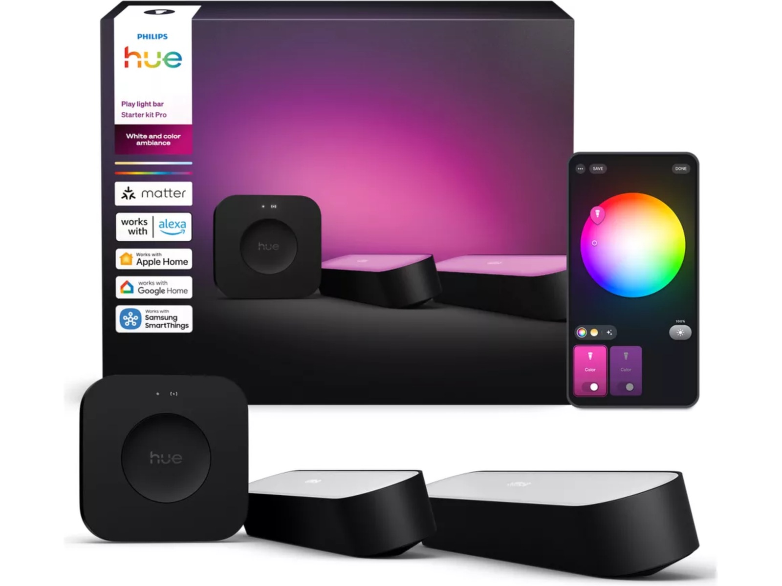 Philips Hue WCA Startpakke (2 Play light bars + Bridge Pro) Lyspærer & LED-pærer