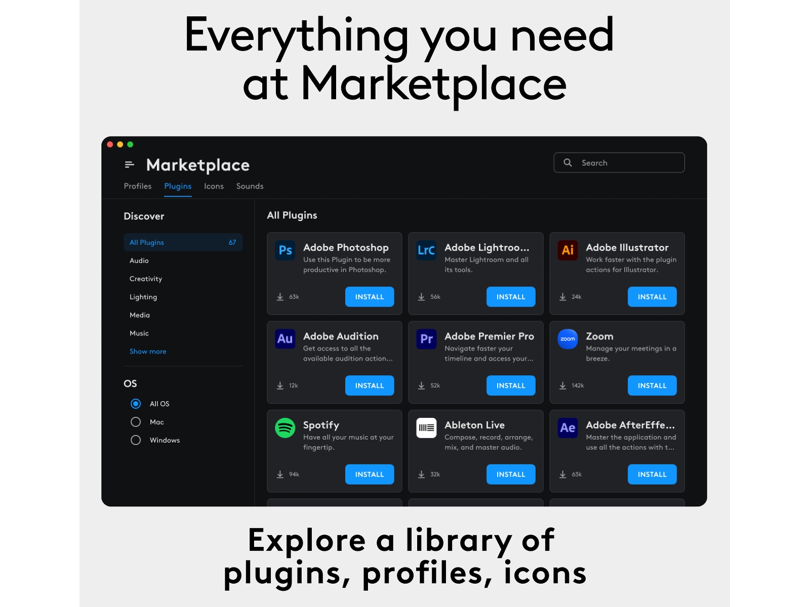 Logitech MX Creative Console (sort) Tastatur