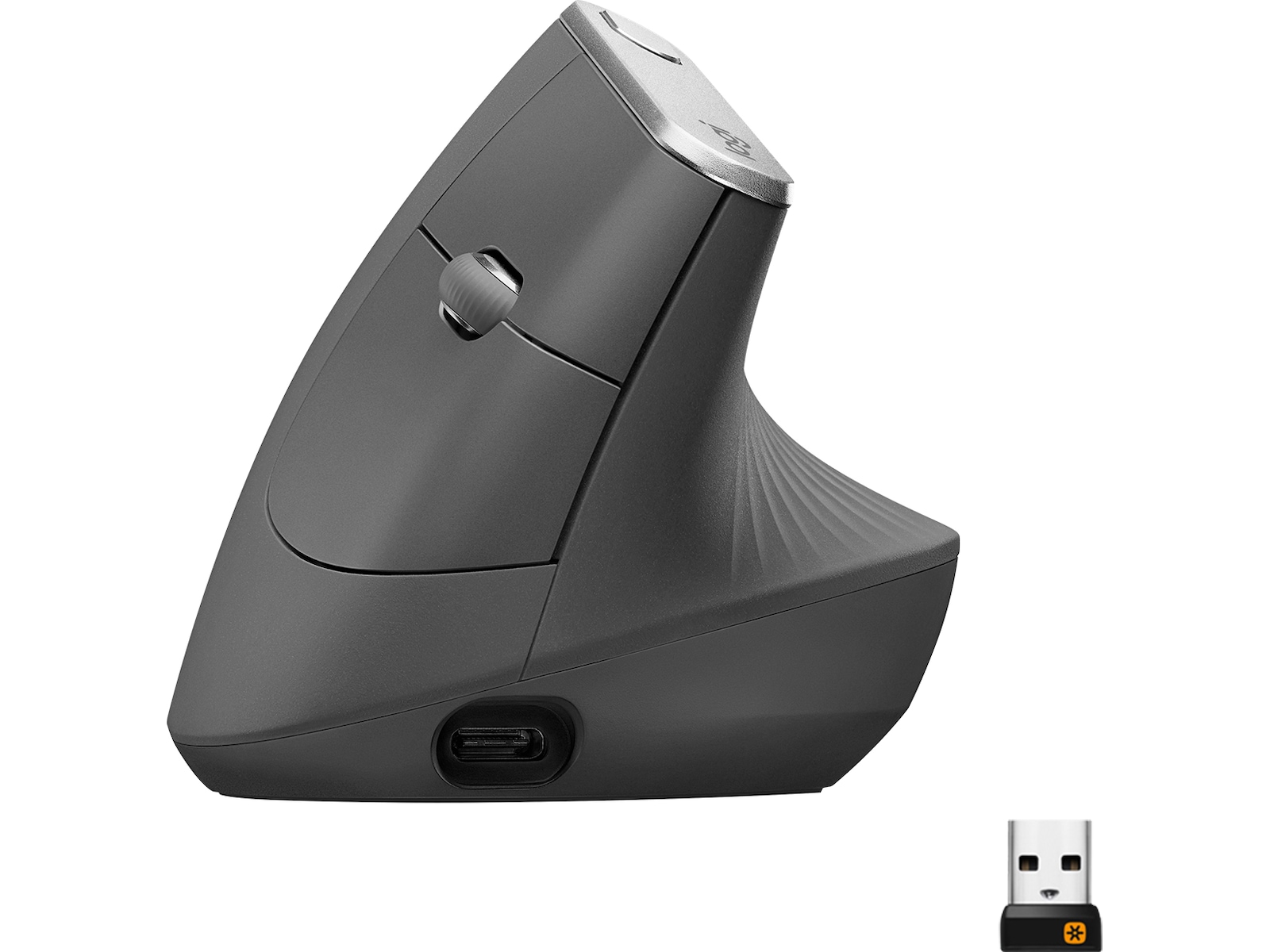 Logitech MX Vertical trådløs ergonomisk mus 57 grader vertikal vinkel 4000 DPI Bluetooth Logi Options tommeltaster kontormus