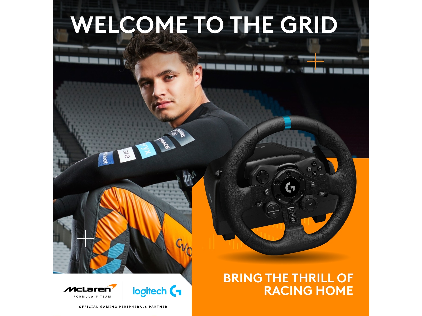 Logitech G923 Driving Force Racing PS4/PS5/PC Ratt og pedaler