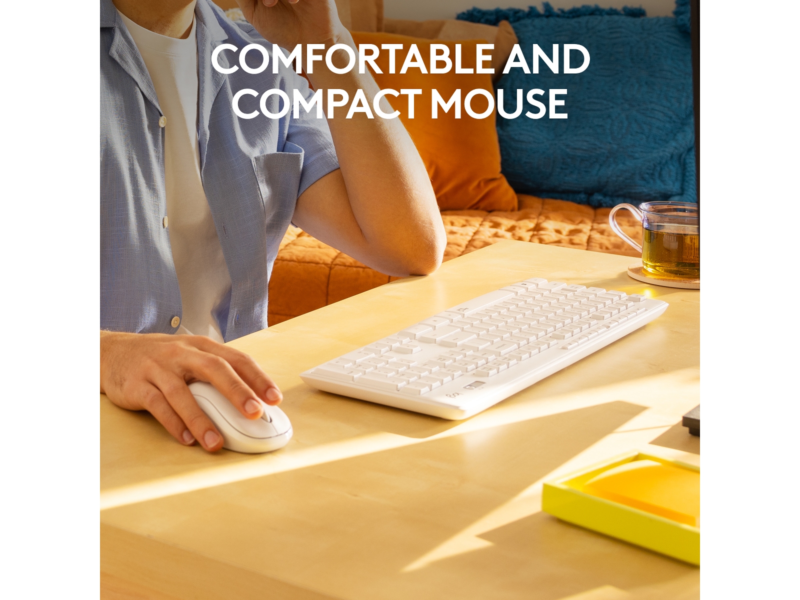 Logitech MK295 Silent Wireless Combo tastatur og mus (hvit) Mus & tastatur -kombipakker