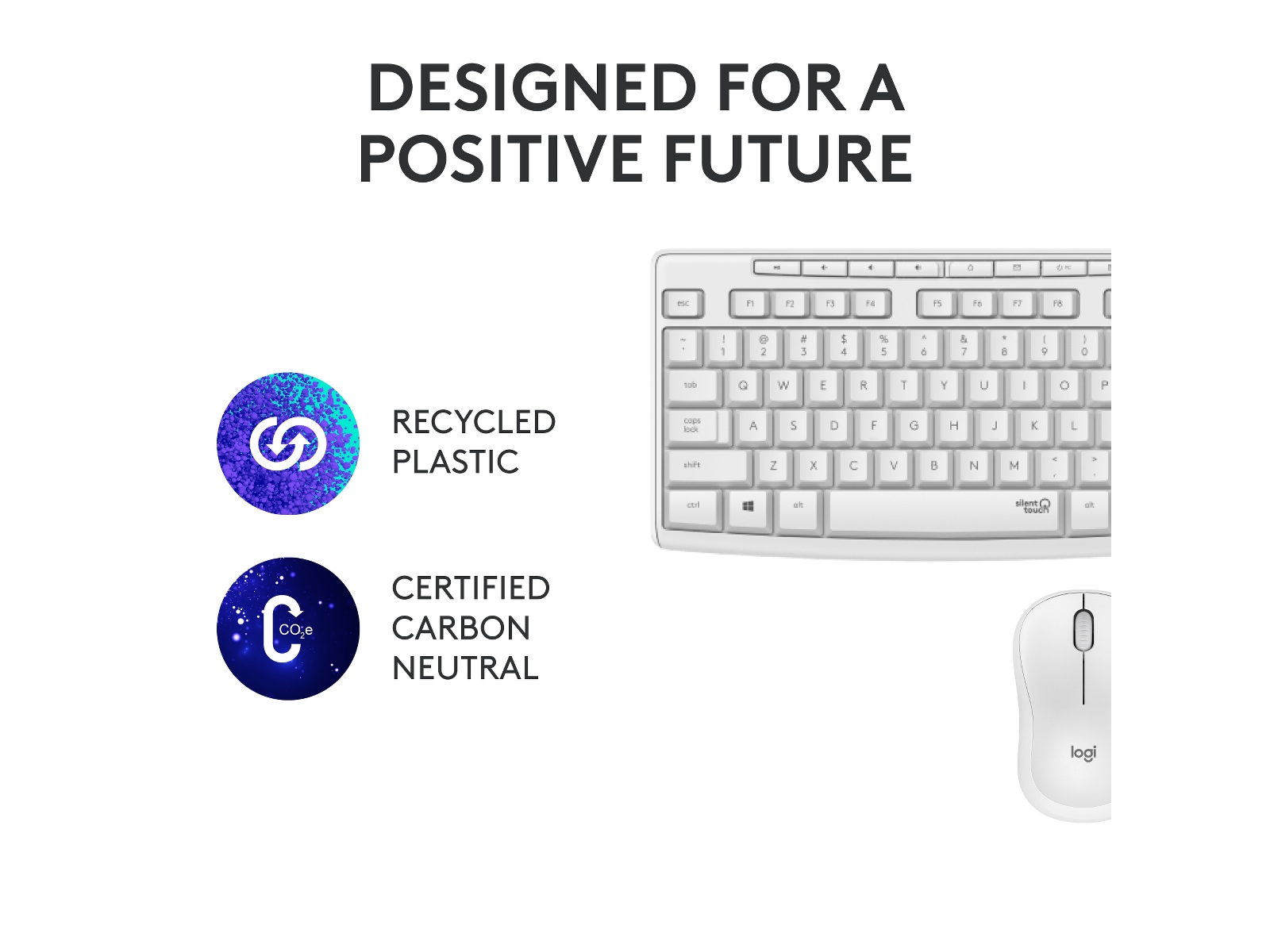 Logitech MK295 Silent Wireless Combo tastatur og mus (hvit) Mus & tastatur -kombipakker