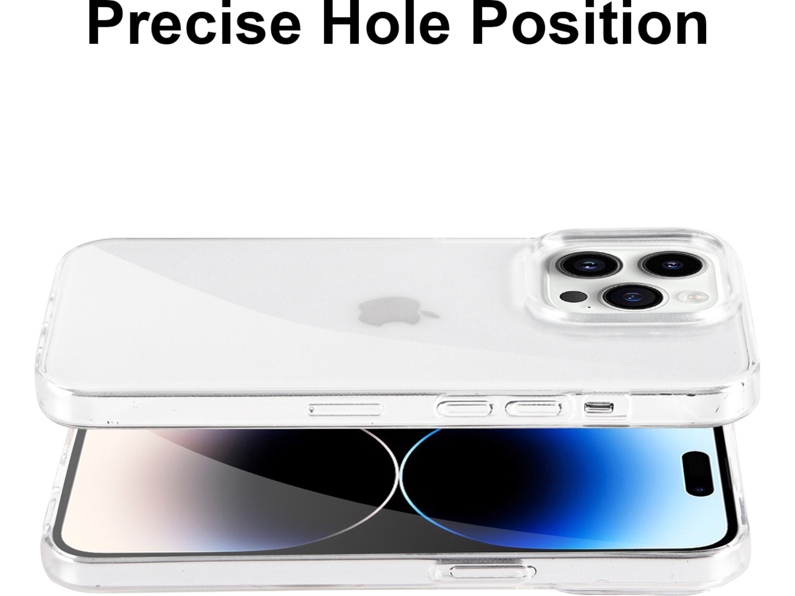 iiglo iPhone 15 Pro / 14 Pro Silikondeksel (gjennomsiktig) Mobildeksel