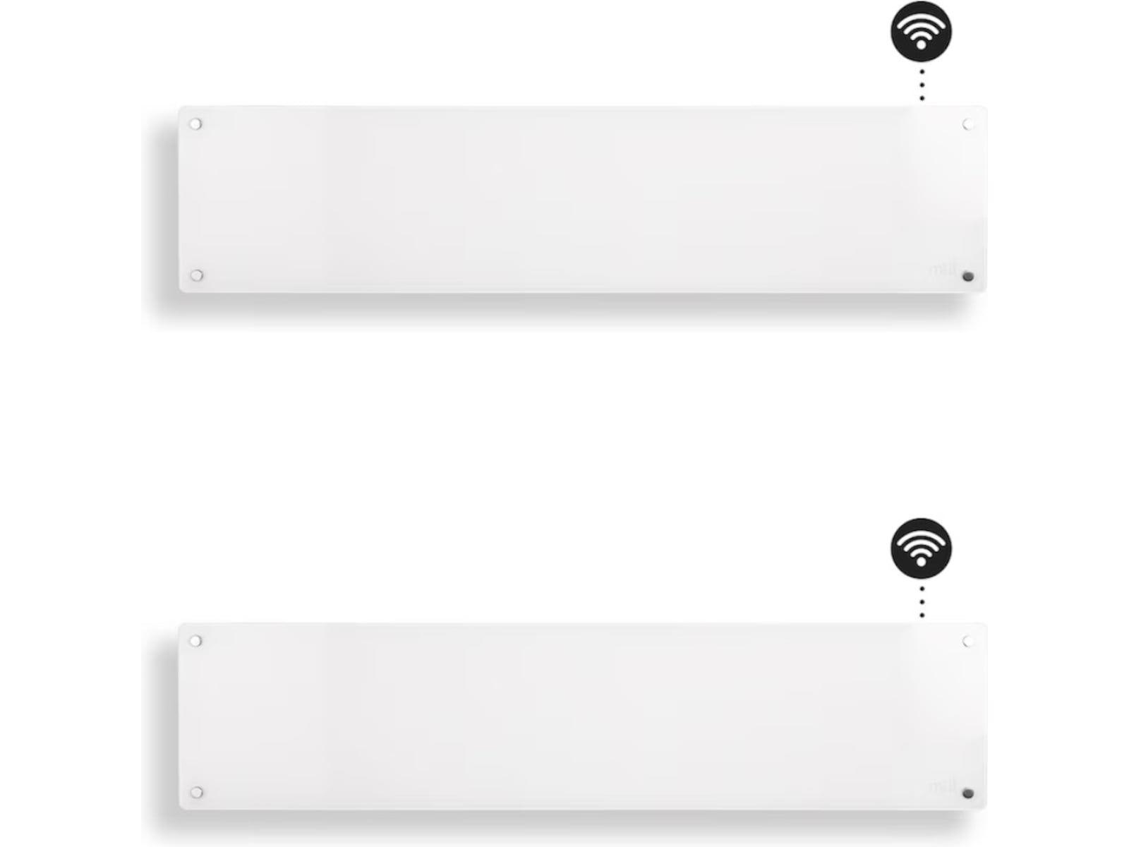Mill Glass WiFi Gen 3 panelovn 850W (hvit) 2-pack Panelovner