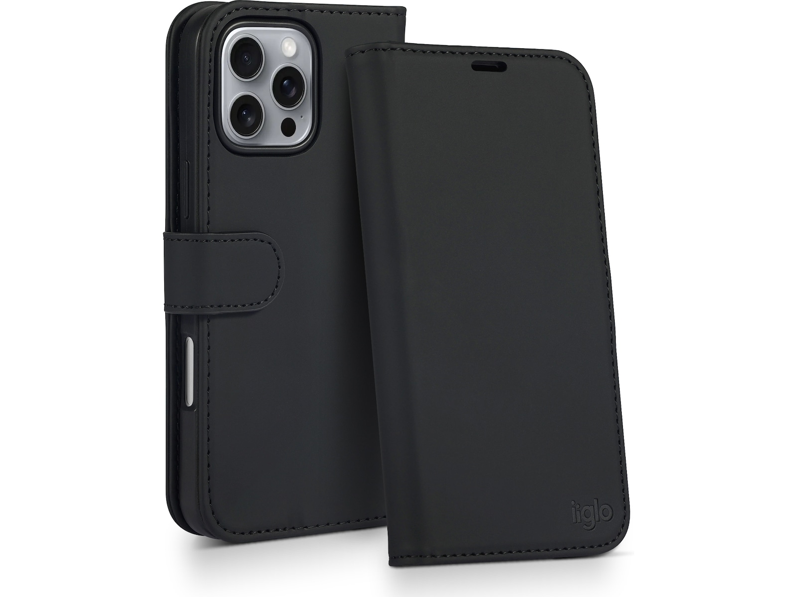 iiglo iPhone 16 Pro Max Lommebokdeksel (sort) Mobildeksel