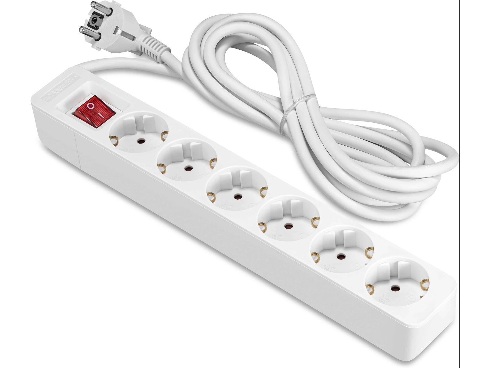 ON 6-vei strømforgrener 3m Skjøtekabel & forgrener