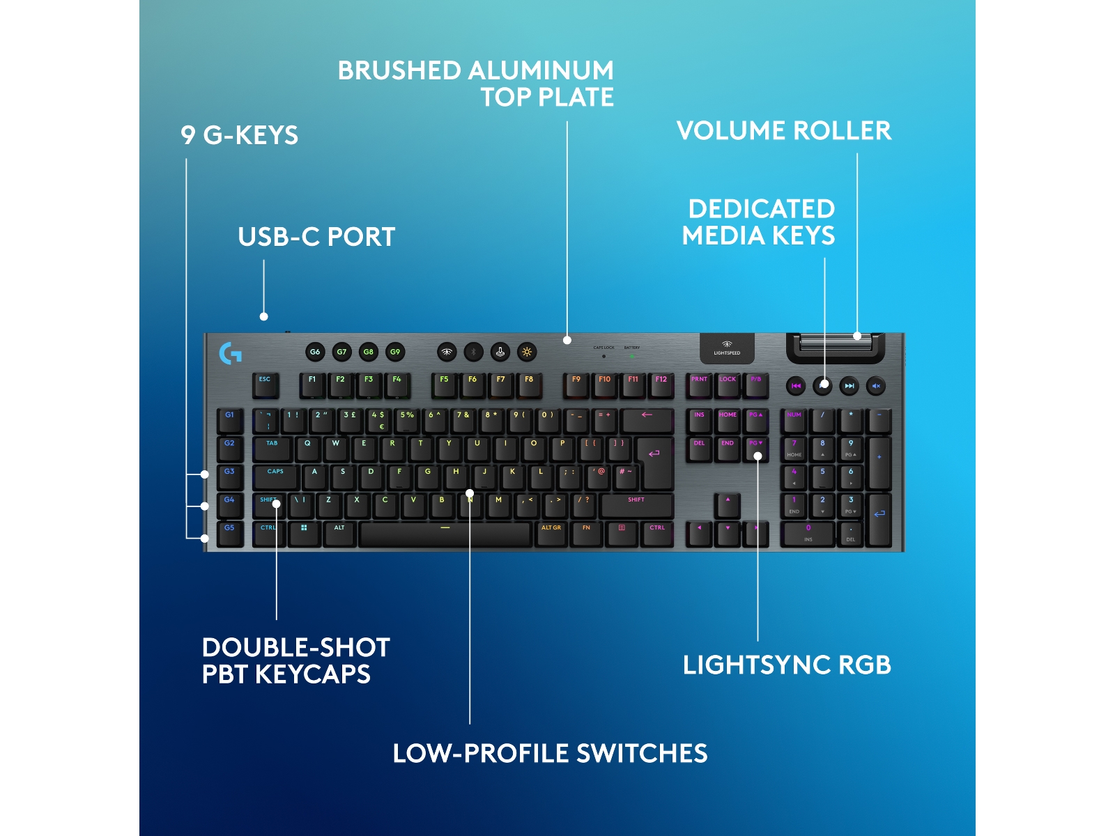Logitech G915 X Lightspeed Trådløst Gamingtastatur (sort) Gamingtastatur