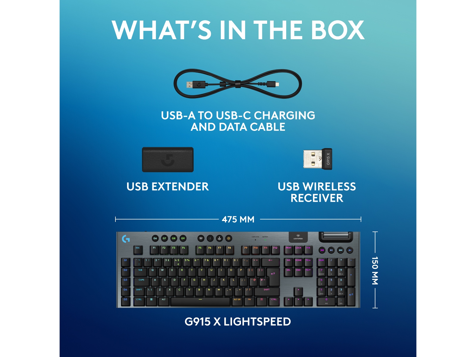 Logitech G915 X Lightspeed Trådløst Gamingtastatur (sort) Gamingtastatur