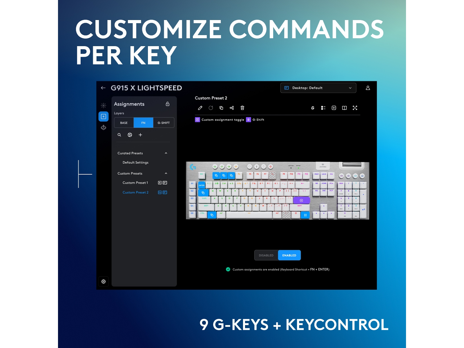 Logitech G915 X Lightspeed Trådløst Gamingtastatur (hvit) Gamingtastatur
