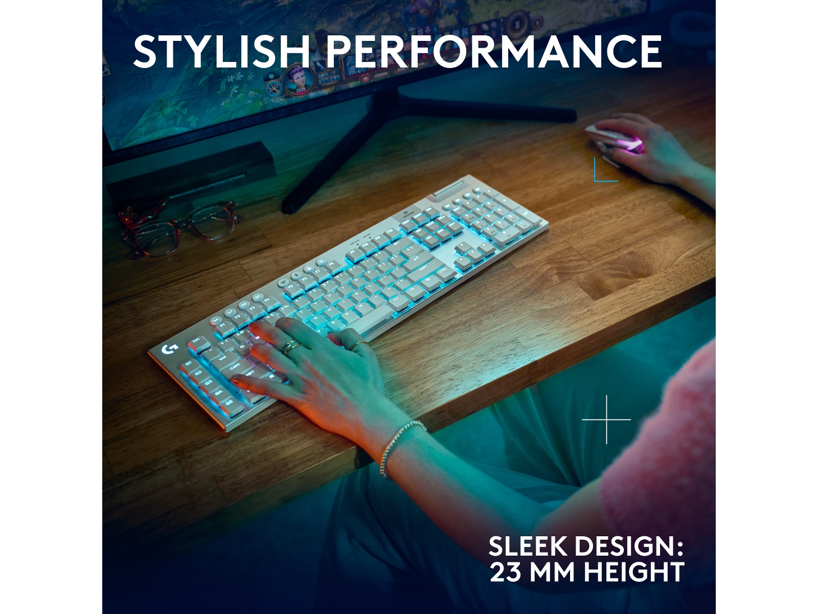 Logitech G915 X Lightspeed Trådløst Gamingtastatur (hvit) Gamingtastatur