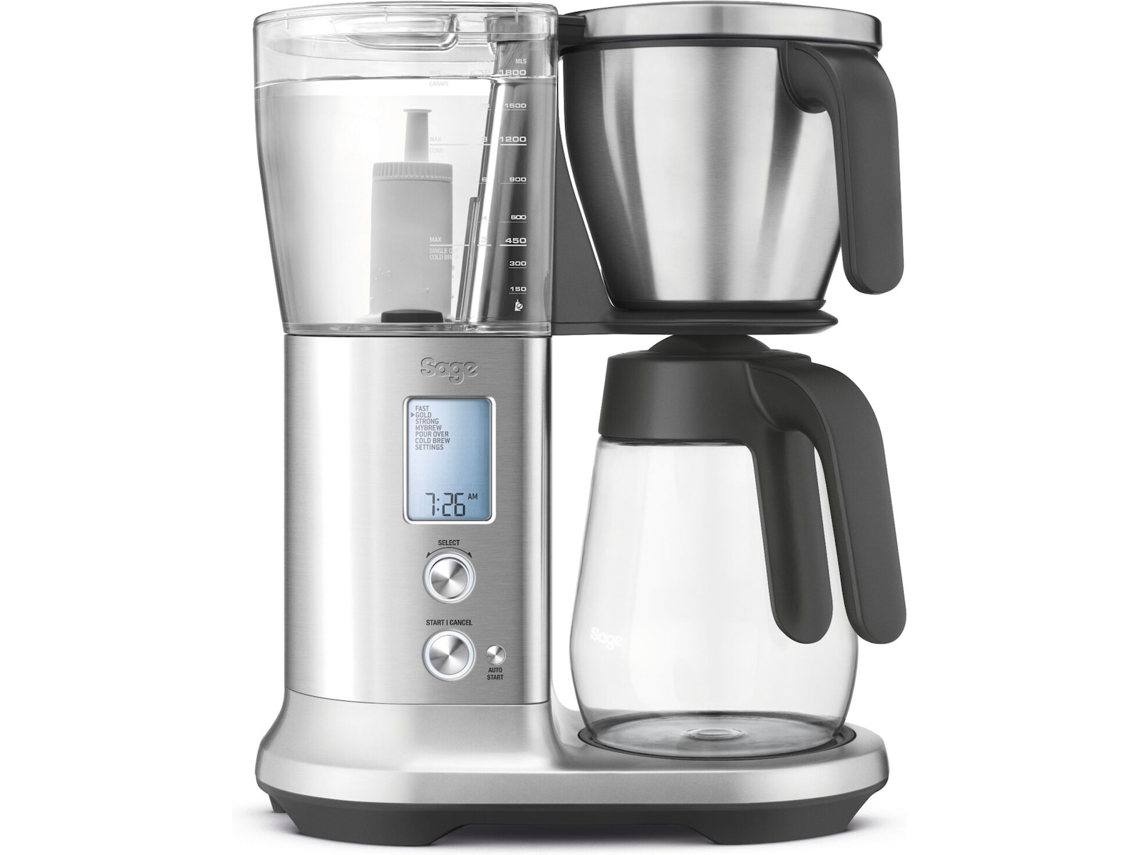 Sage Precision Brewer Glass (børstet stål) Kaffetraktere