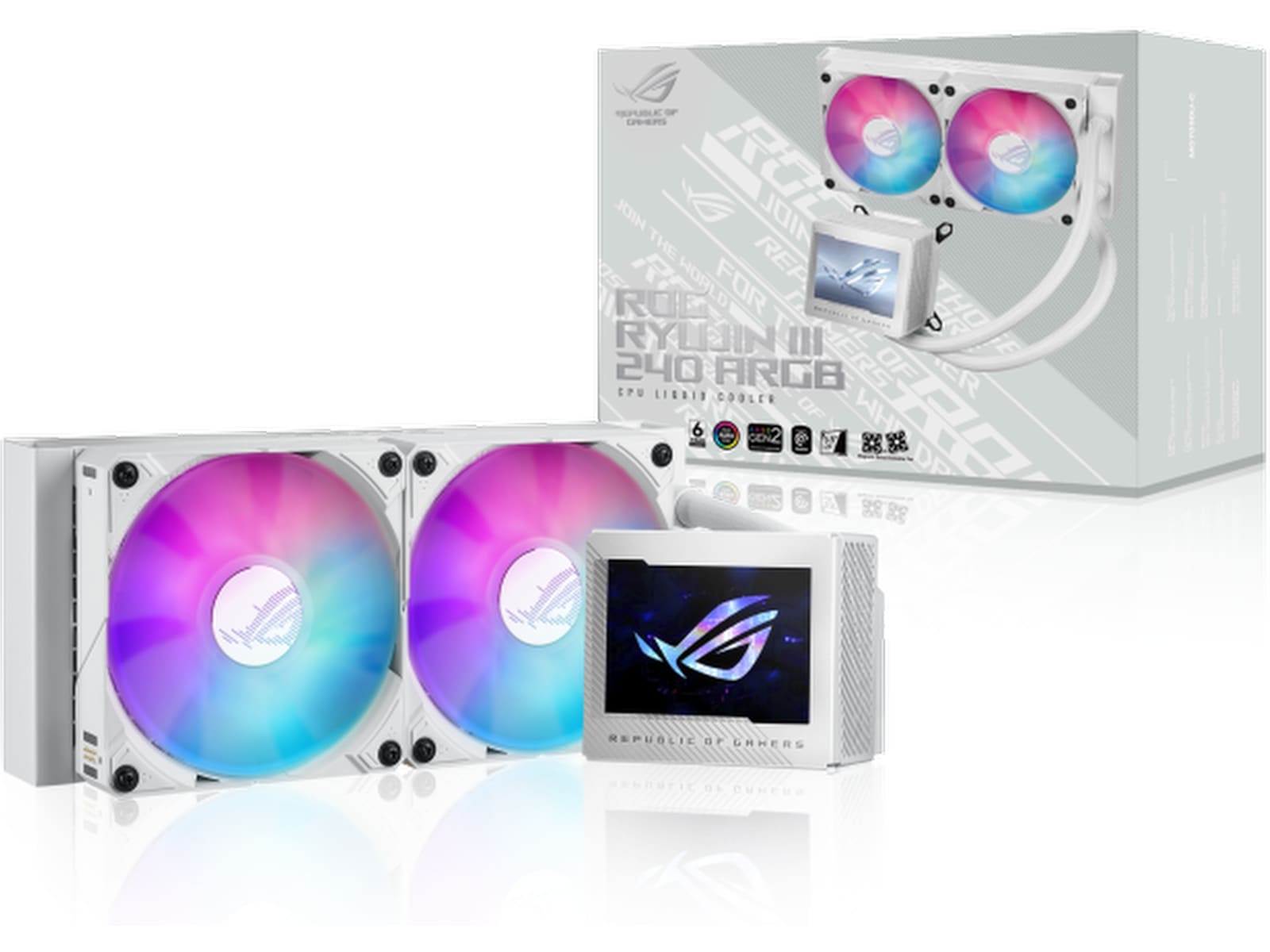 Asus ROG Ryujin III 240 ARGB Kjøler (hvit) CPU - Vannkjøling