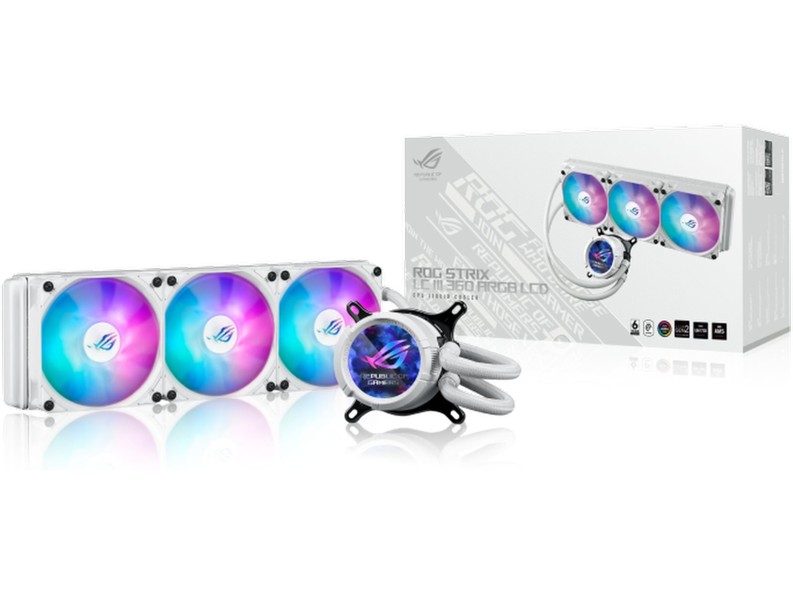 Asus ROG Strix LC III 360 ARGB LCD Kjøler (hvit) CPU - Vannkjøling