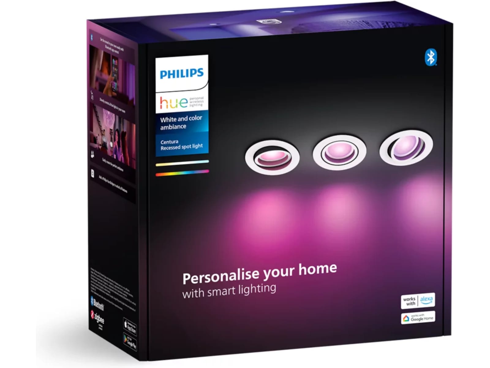 Philips Hue Innfelt Centura-spotlight R trepakning (hvit) Taklampe
