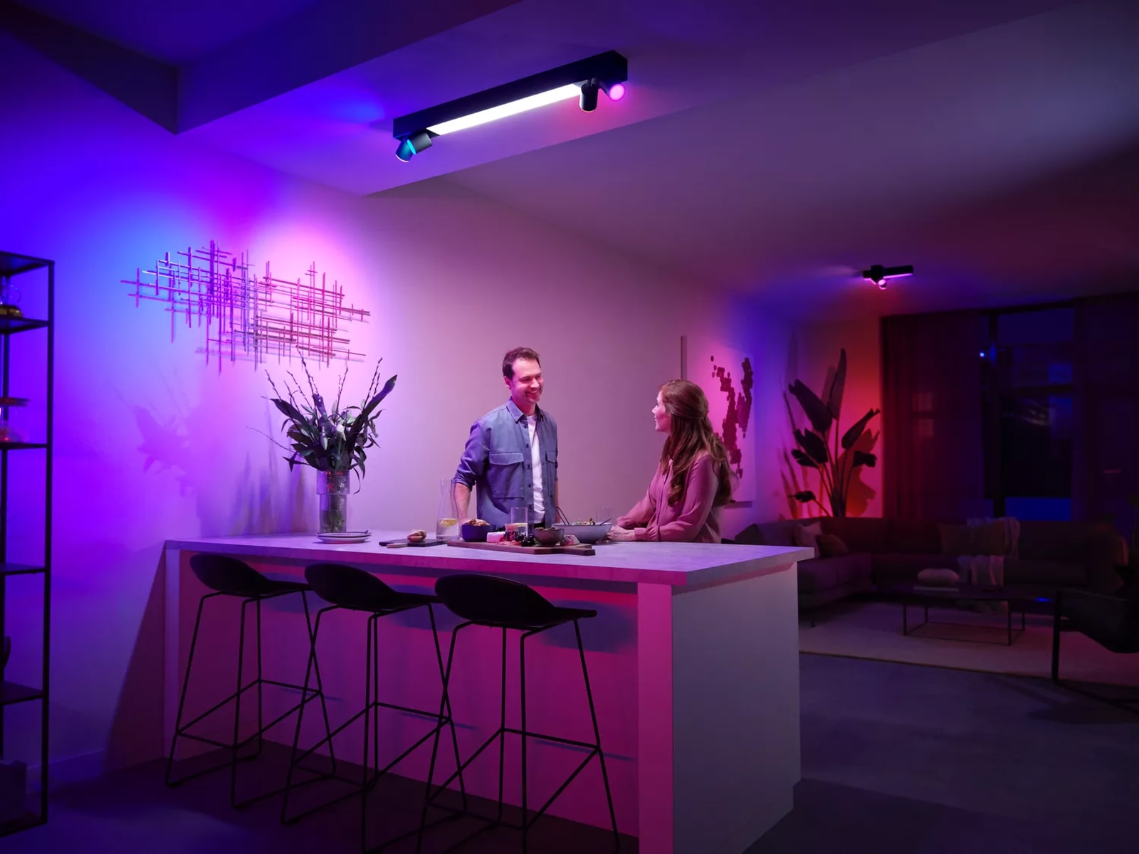 Philips Hue Centris taklampe med 4 spotlys (sort) Taklampe