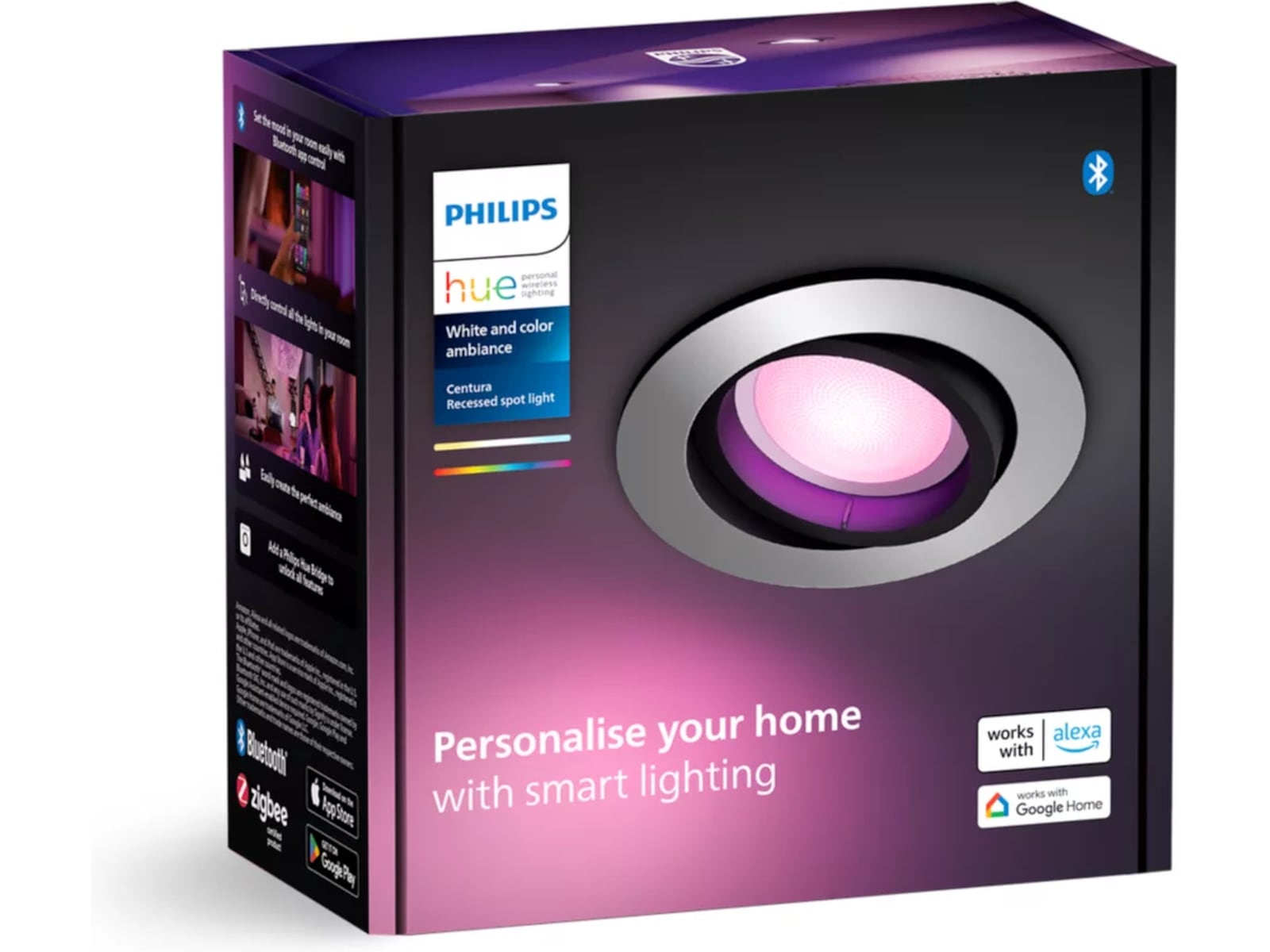 Philips Hue Innfelt Centura-spotlight R (aluminium) Taklampe