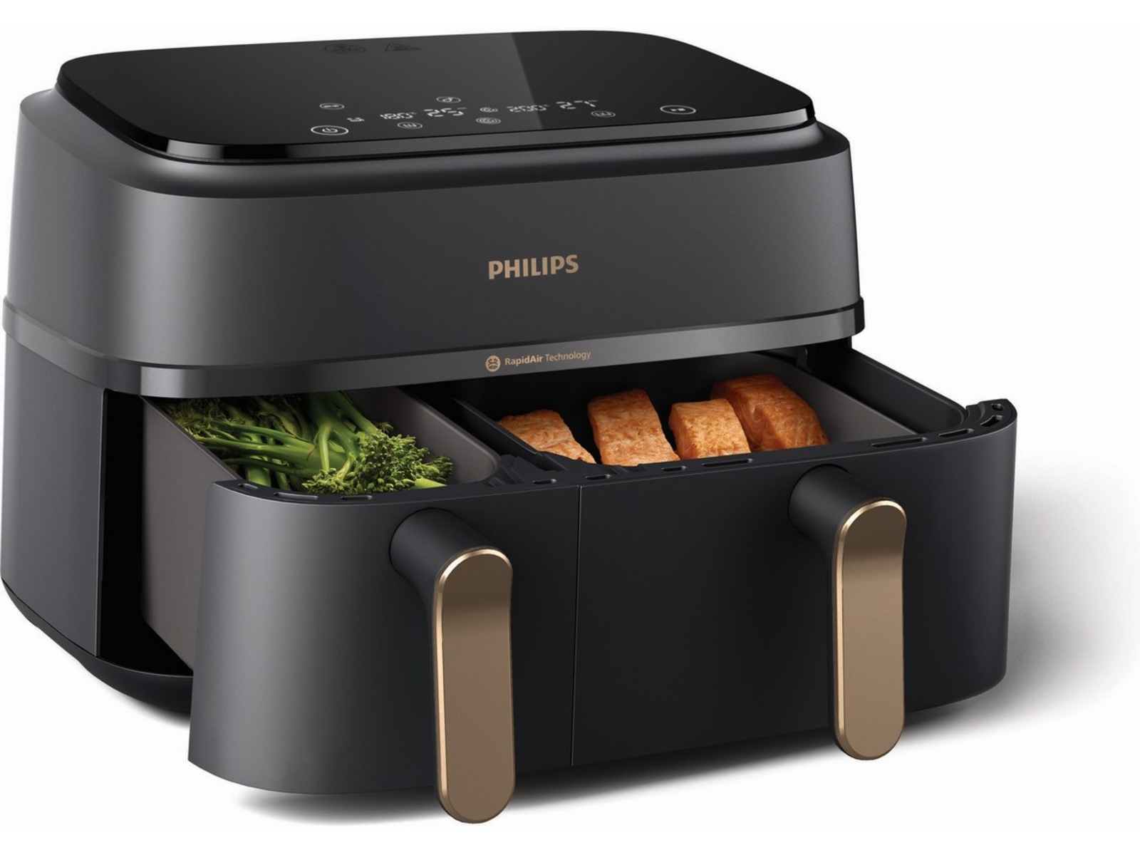 Philips Dual Basket Airfryer 9L NA352/00 (grå/copper) -B-Grade Demo hjem & fritid