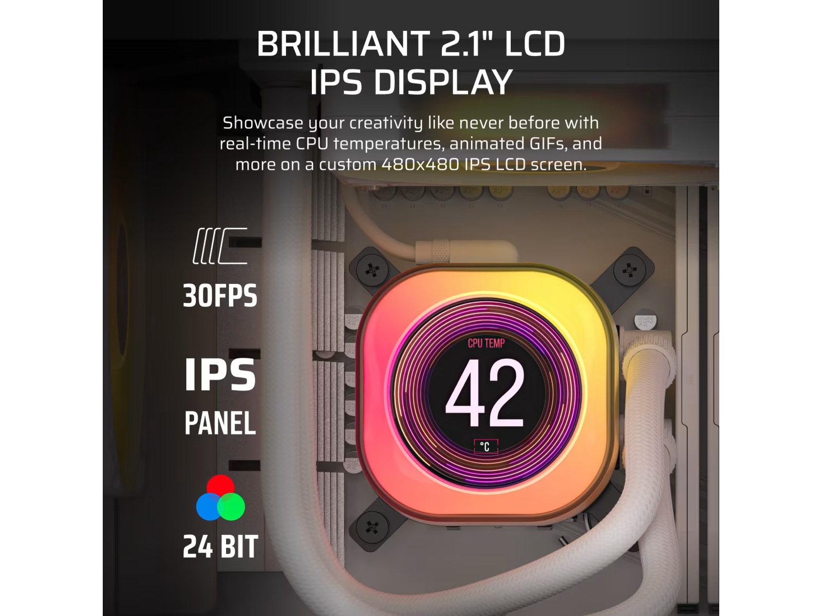 Corsair iCUE LINK TITAN 360 RX LCD AIO Kjøler (hvit) CPU - Vannkjøling