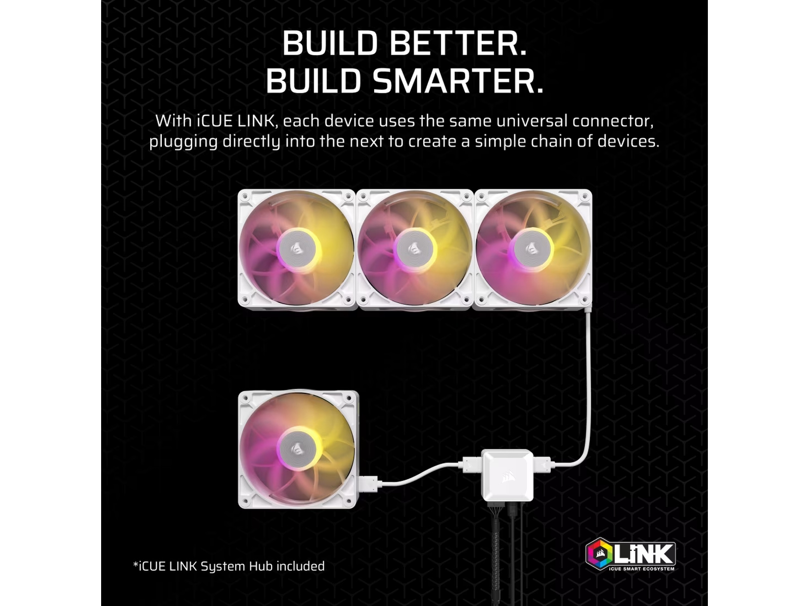 Corsair iCUE LINK RX140 RGB MAX Vifte 2pk (hvit) Vifter