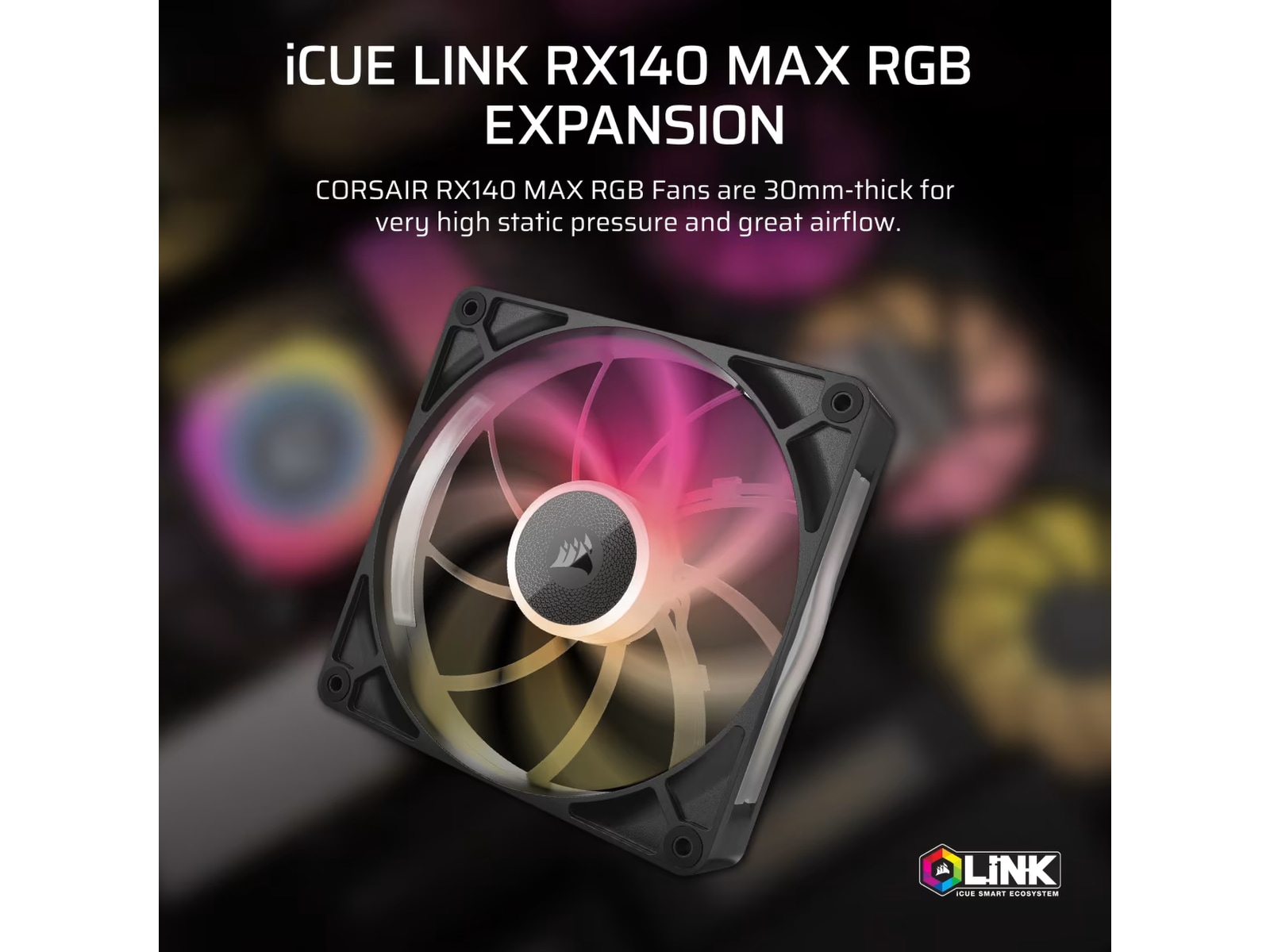Corsair iCUE LINK RX140 RGB MAX Vifte (sort) Vifter