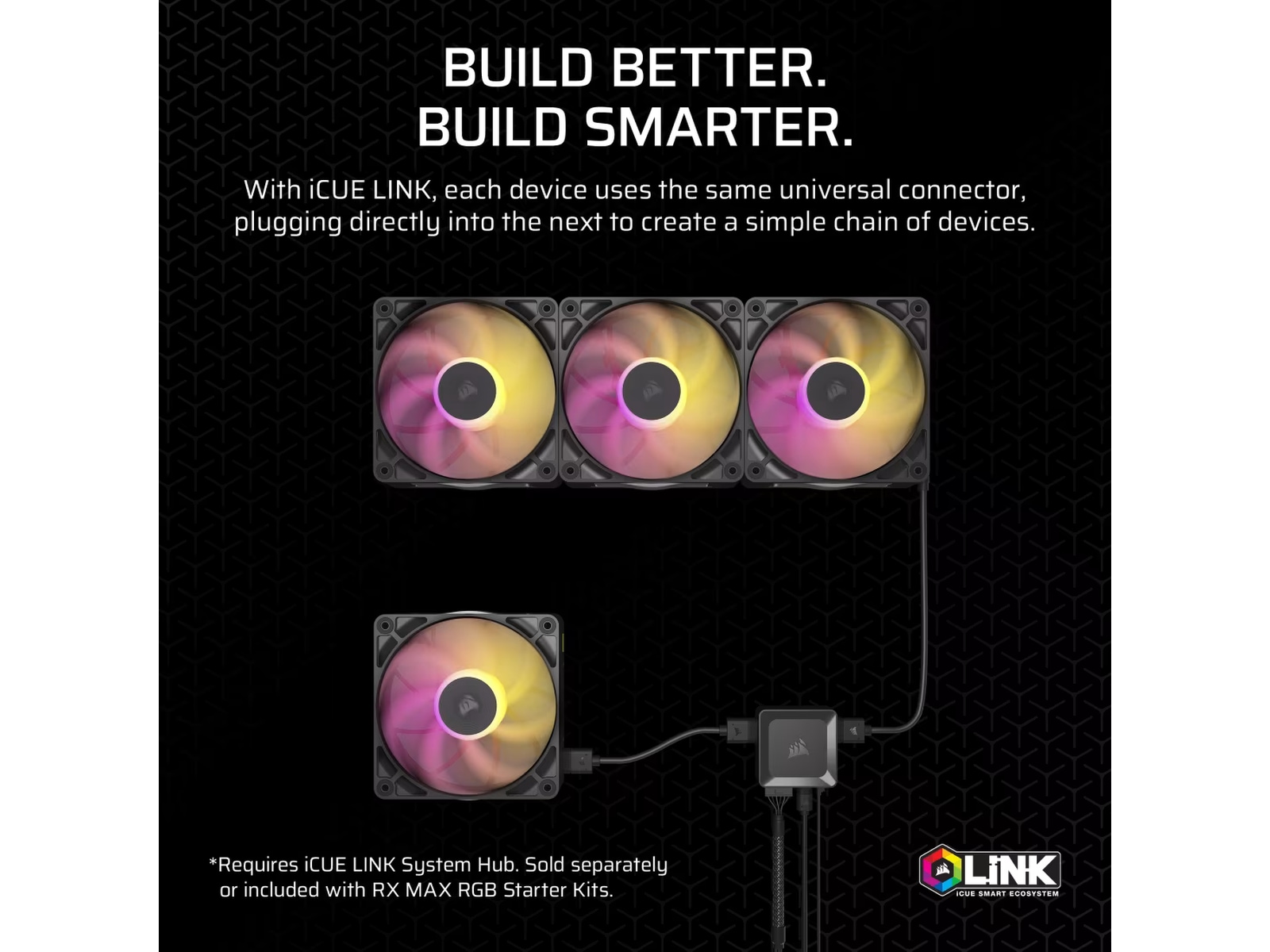 Corsair iCUE LINK RX140 RGB MAX Vifte (sort) Vifter