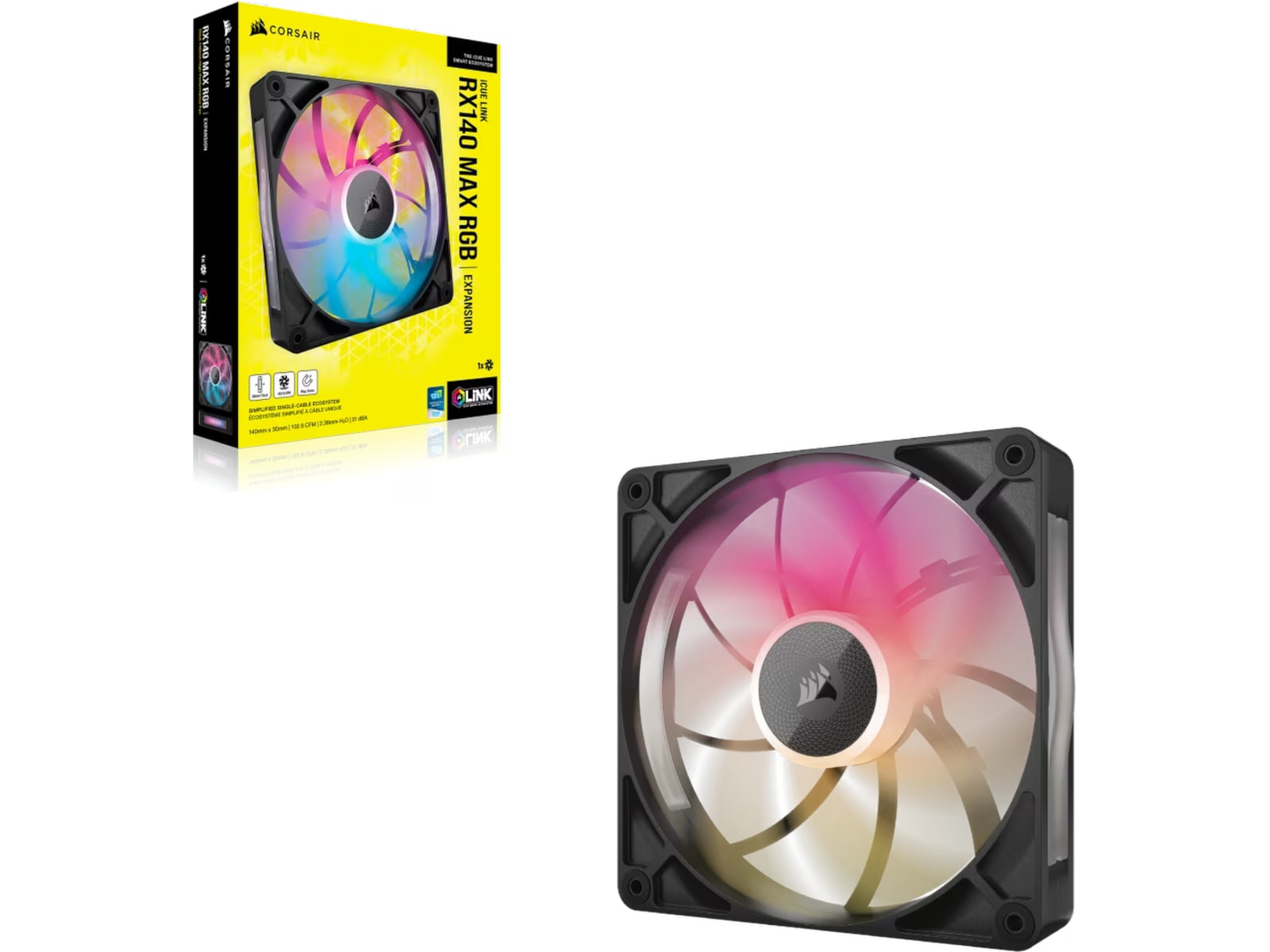 Corsair iCUE LINK RX140 RGB MAX Vifte (sort) Vifter