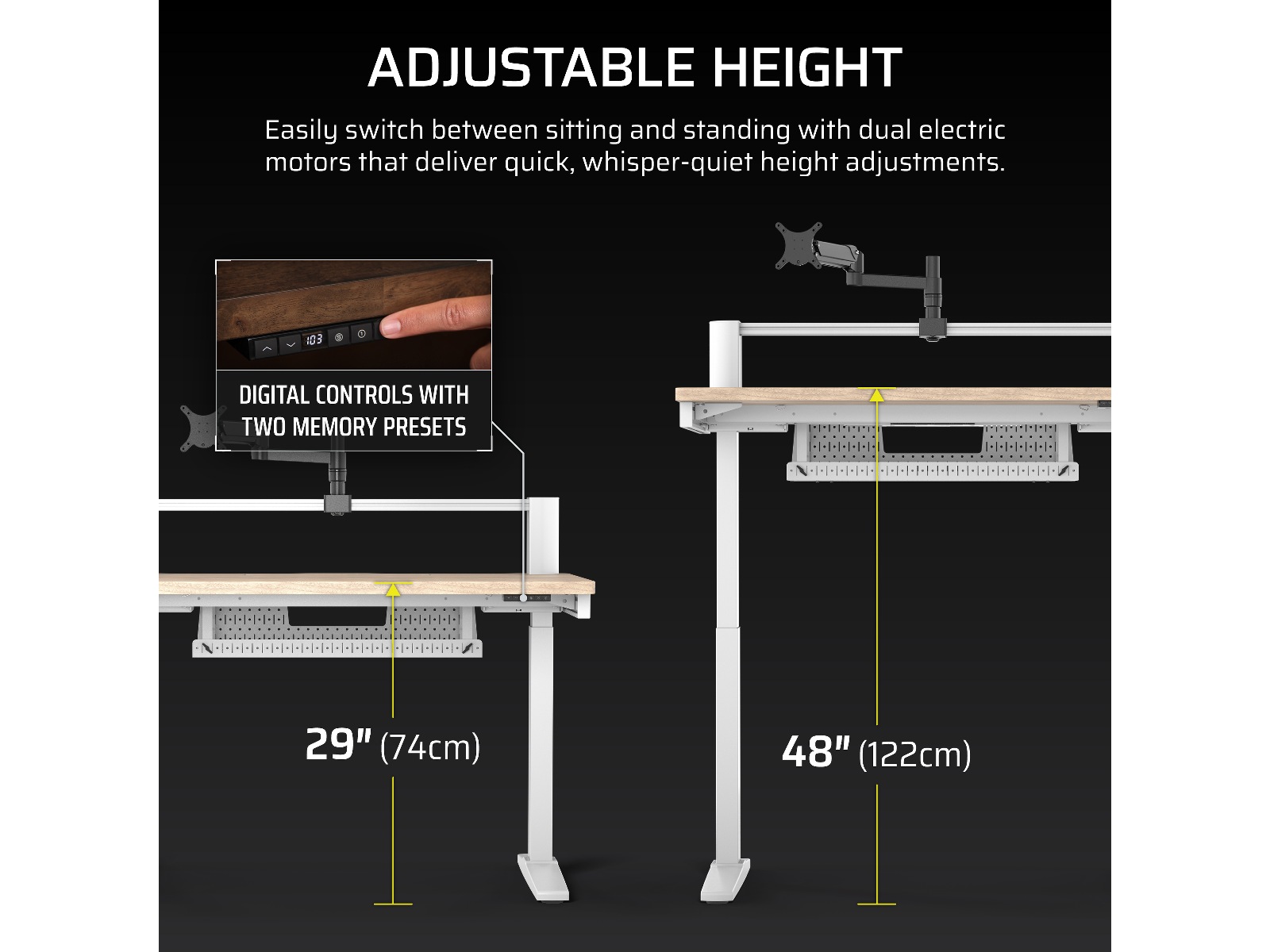 Corsair Platform:4 Elevate skrivebord (hvit/lys tre) Gamingdesk
