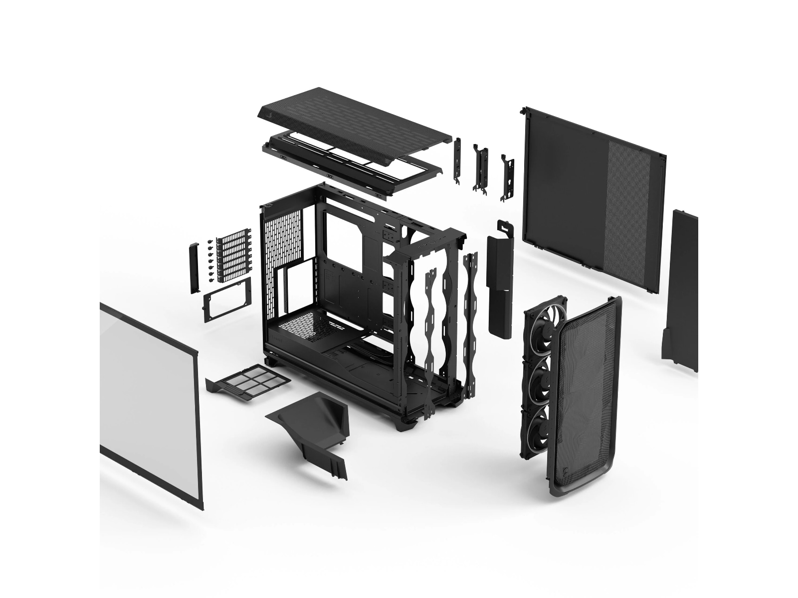 Fractal Meshify 3 XL RGB TG Light Tint Mid Tower (sort) Midi tower