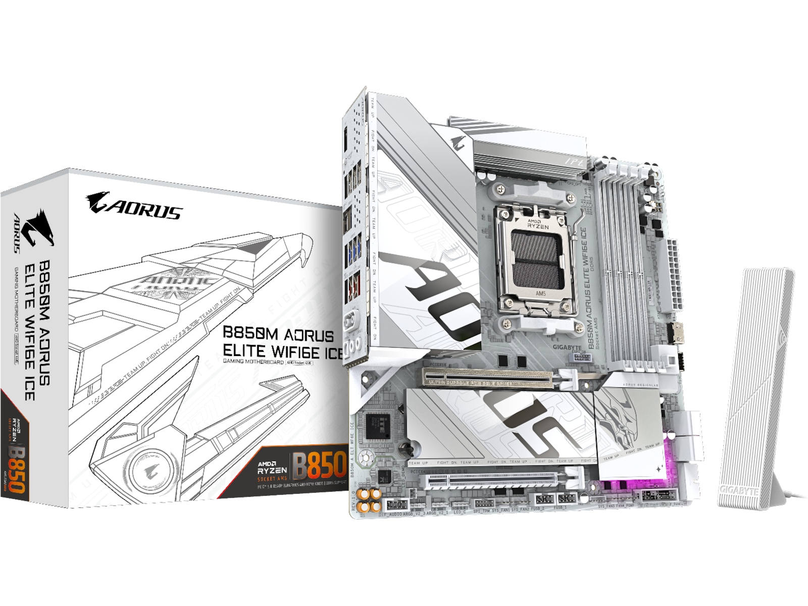 Gigabyte B850M Aorus Elite WF6E ICE Hovedkort AMD Socket