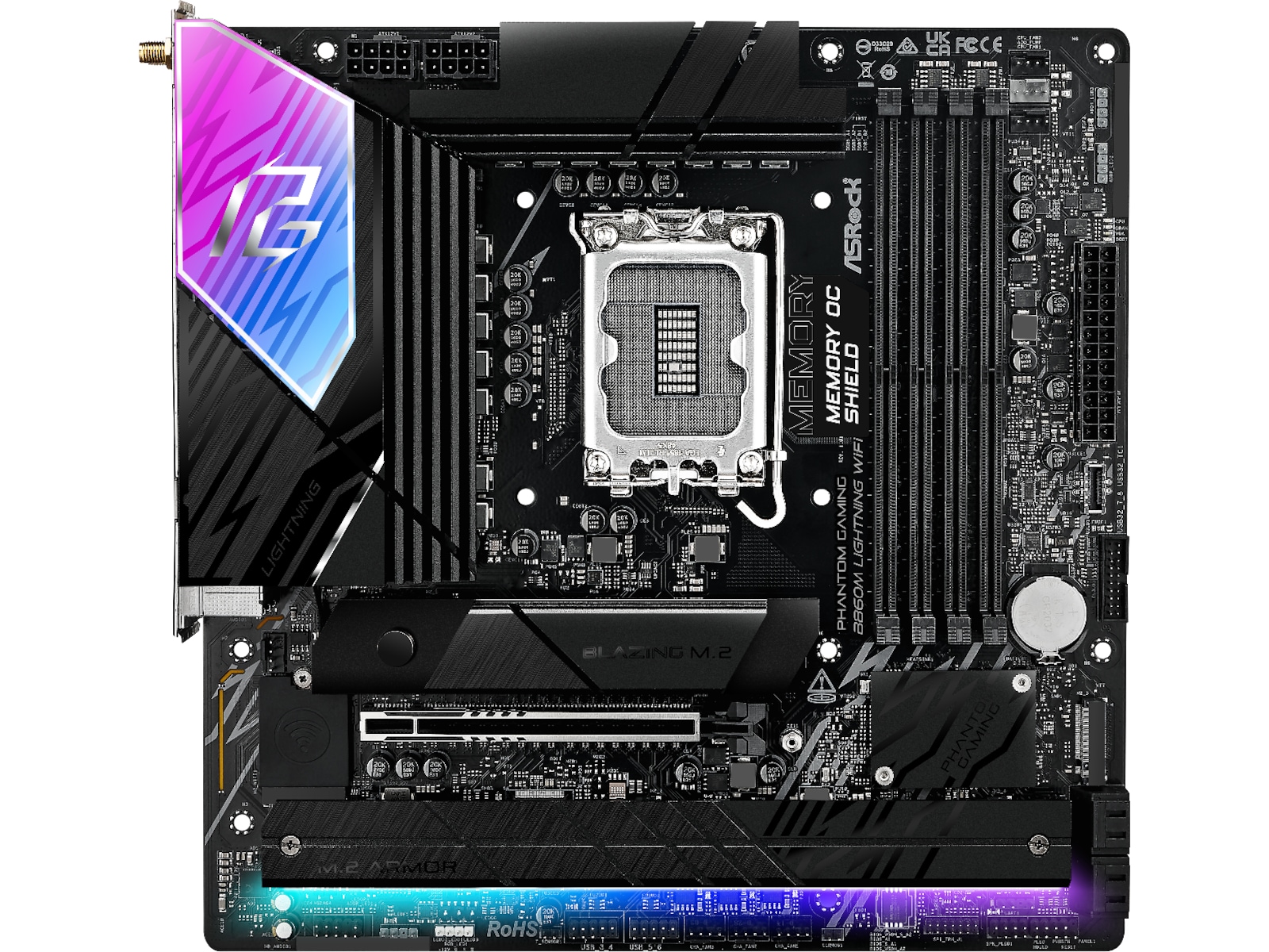 ASRock B860M Lightning WiFi Hovedkort Intel Socket