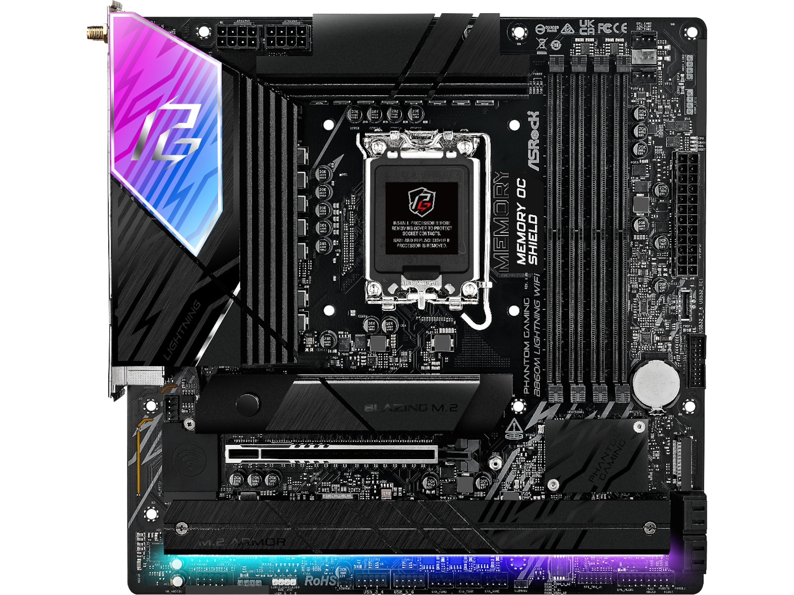 ASRock B860M Lightning WiFi Hovedkort Intel Socket