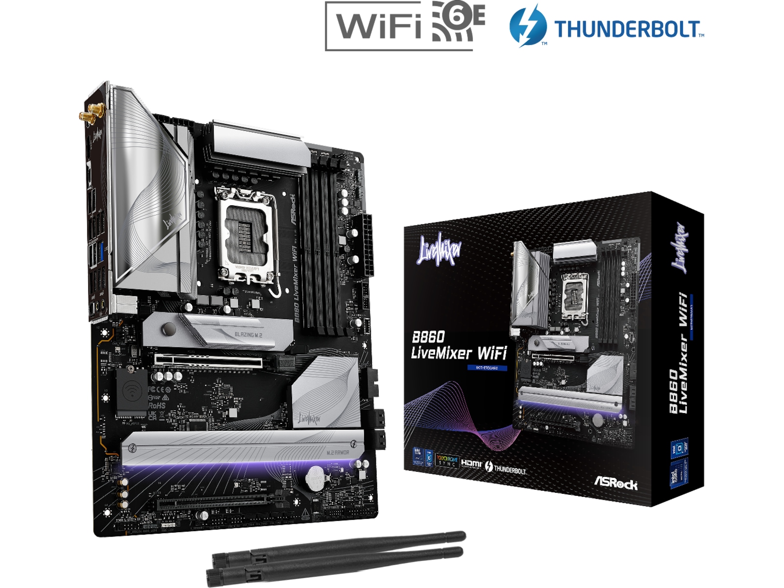 ASRock B860 LiveMixer WiFi Hovedkort Intel Socket
