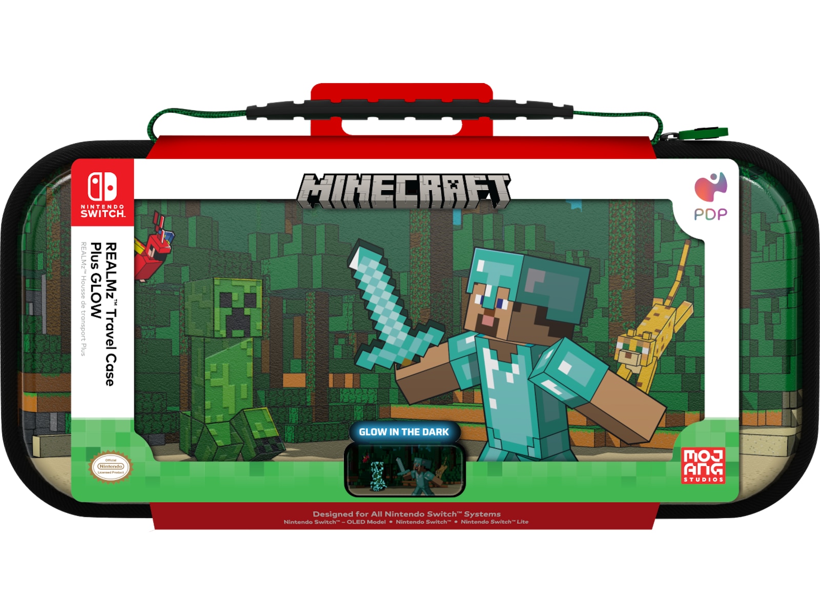 PDP NSW Travel Case Plus GLOW (minecraft forest battle) Tilbehør til spillkonsoller