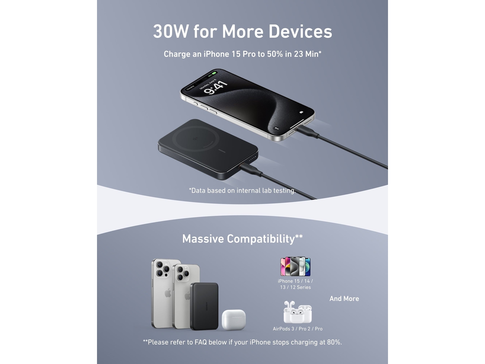 Anker MagGo Powerbank 10.000mAh (sort) Powerbank