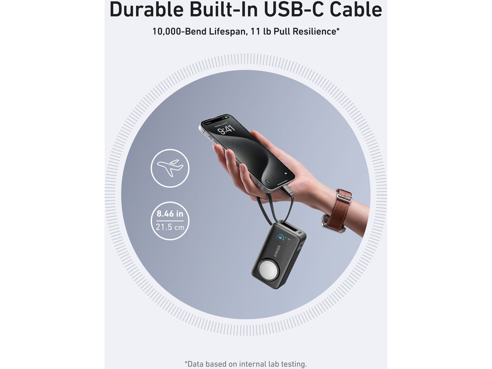 Anker MagGo for Apple Watch Powerbank 10.000mAh (sort) Powerbank