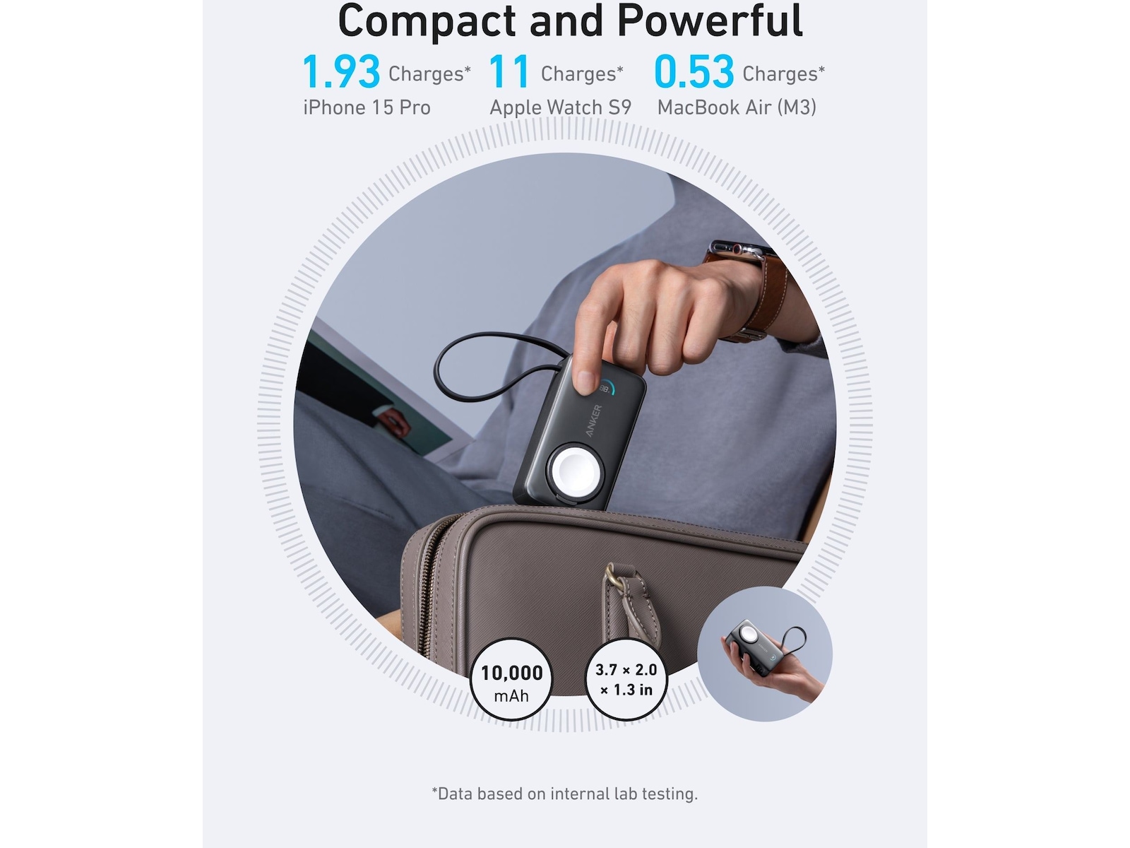 Anker MagGo for Apple Watch Powerbank 10.000mAh (sort) Powerbank