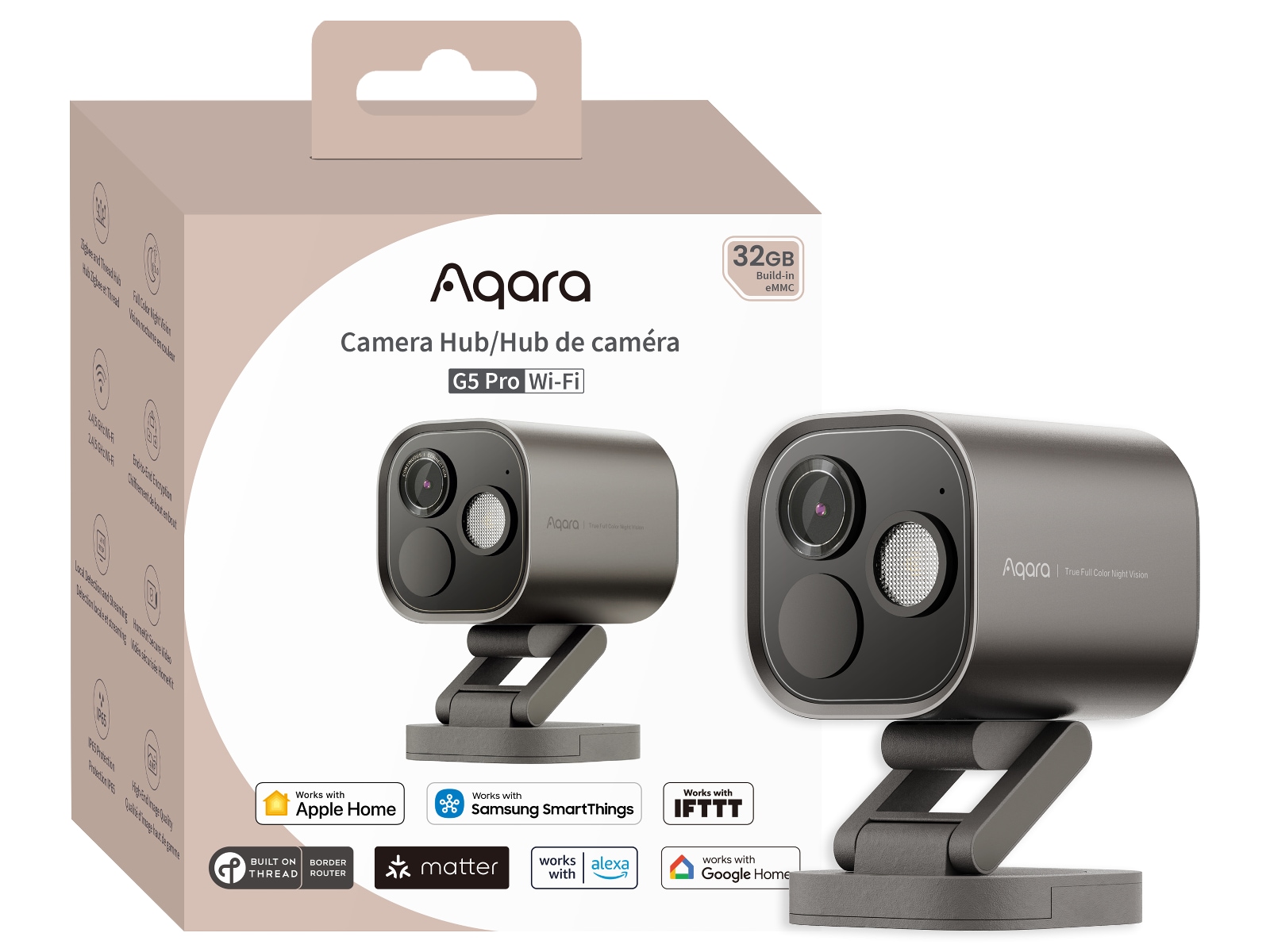 Aqara Camera Hub G5 Pro Wi-Fi (grå) Overvåkningskameraer