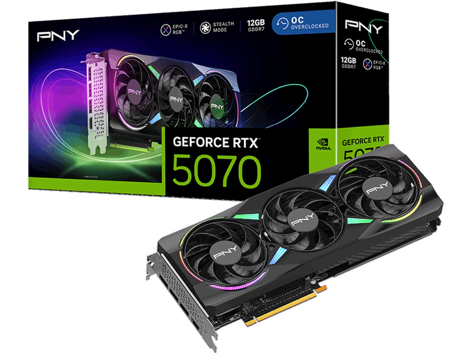 PNY GeForce RTX 5070 ARGB OC Skjermkort