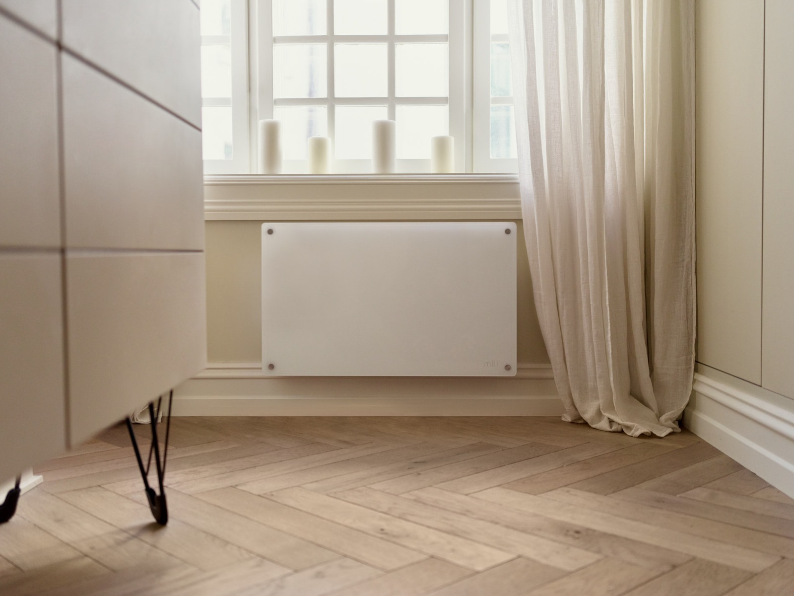 Mill Glass Smart WiFi Gen 4 panelovn 700W (hvit) Panelovner